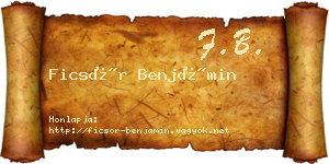 Ficsór Benjámin névjegykártya