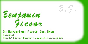 benjamin ficsor business card